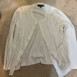 Karen Scott white cardigan womens petite medium